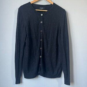 Nicole Miller sparkly Black Cardigan size Large